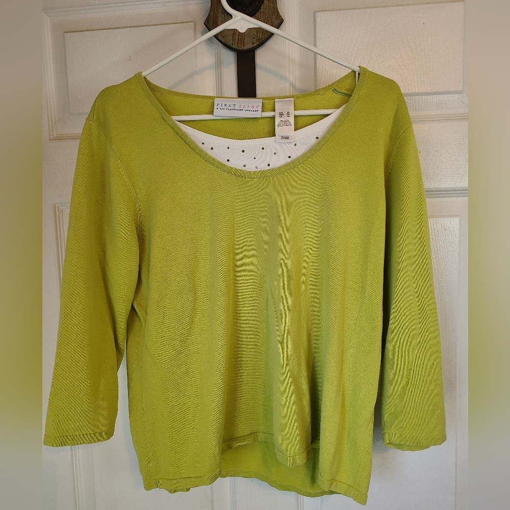 (589) First Issue, A Liz Claiborne Co.,  Woman's Long Sleeve Blouse, Size: XL